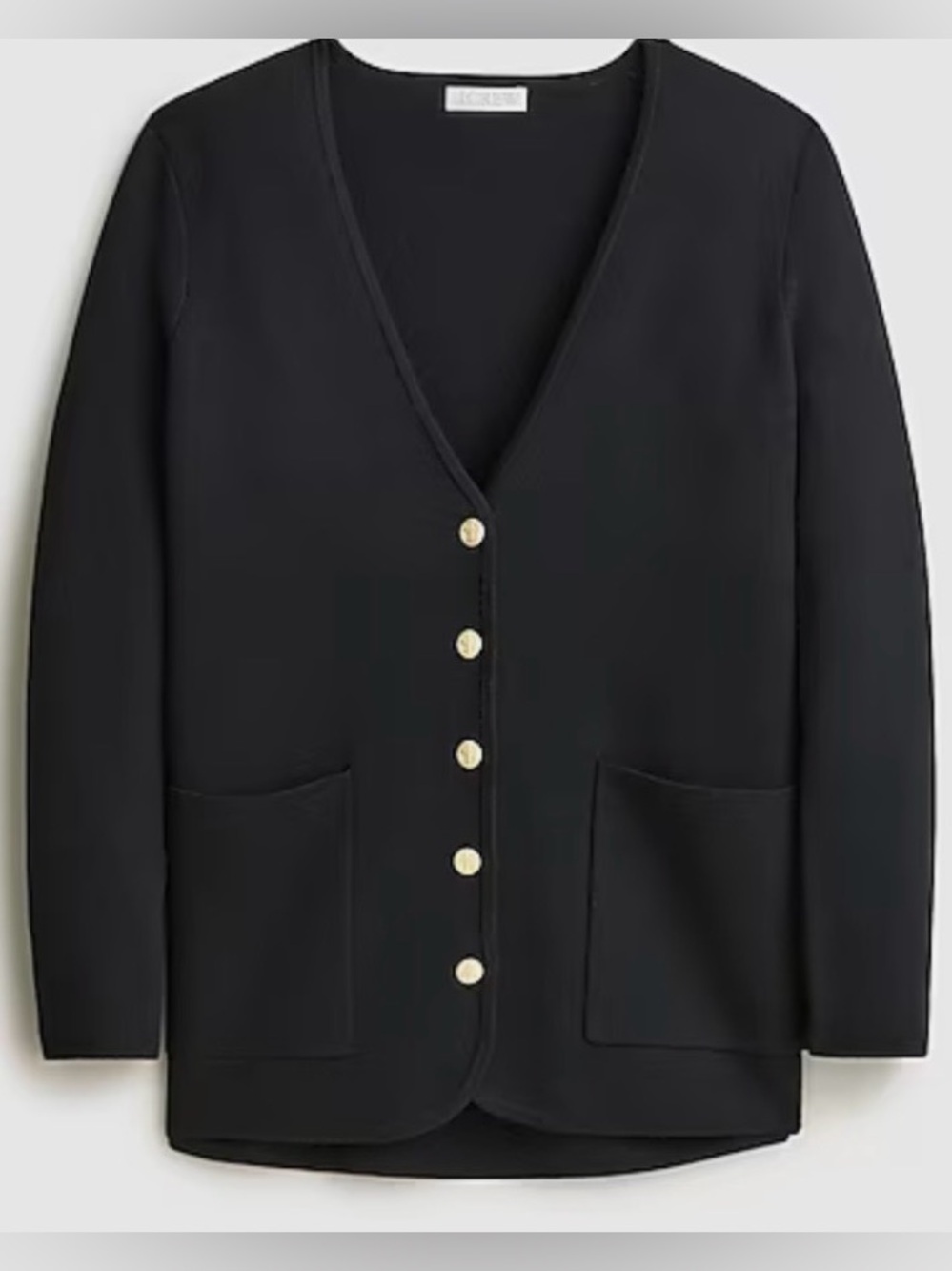 NWT! Meghan Markle J. Crew Black V-Neck Oversized Cardigan Blazer - Picture 2 of 7